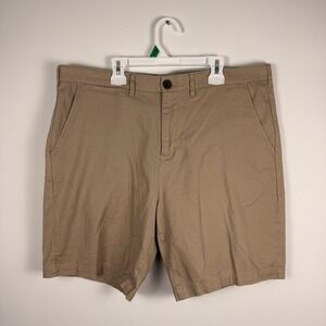 Jachs New York Mens Tan Khaki Chino Shorts Size 36 Casual Twill Flat Front